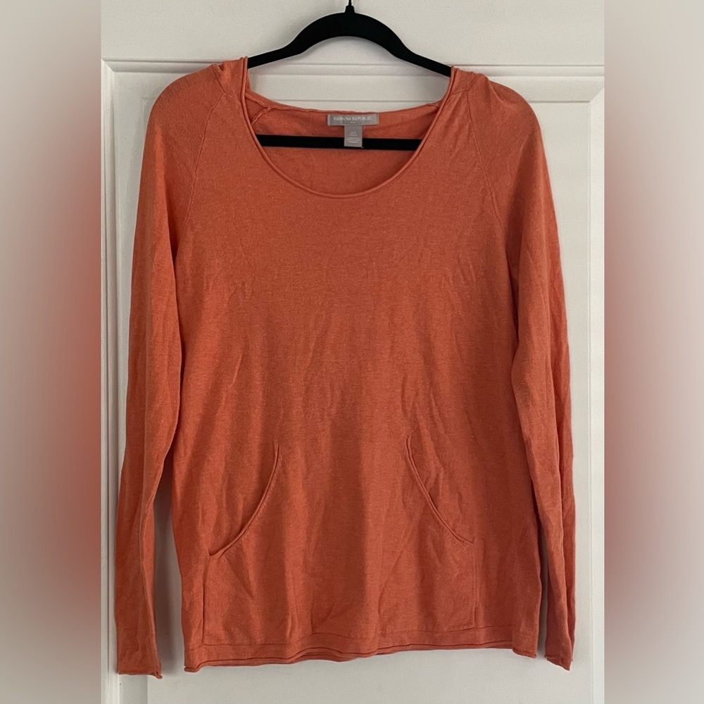 Banana Republic Orange Long Sleeve Top with Hood